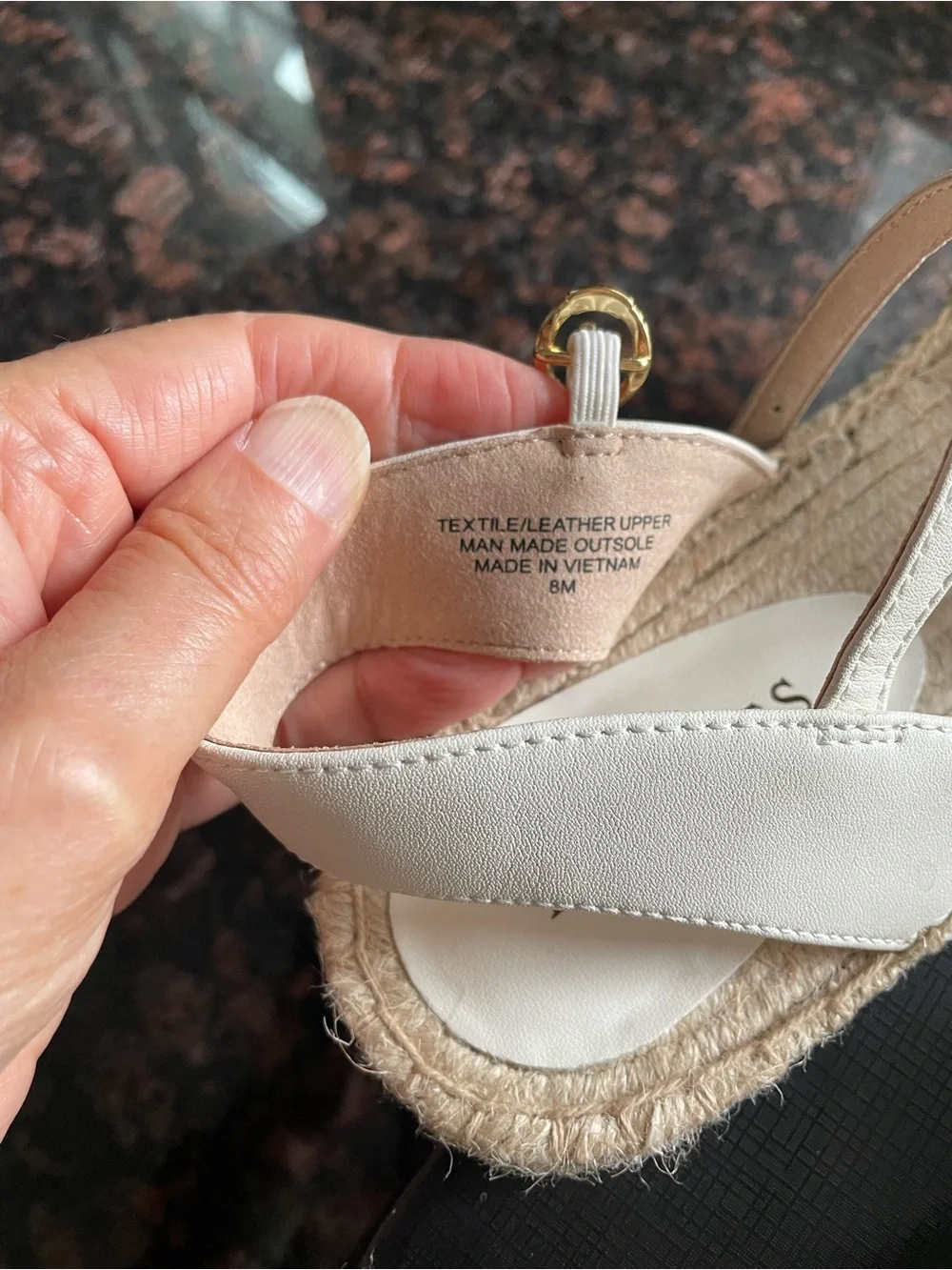 Talbots Cream Crochet Espadrille Slingback Flats$119.marked dn to $99.99. 1/2off